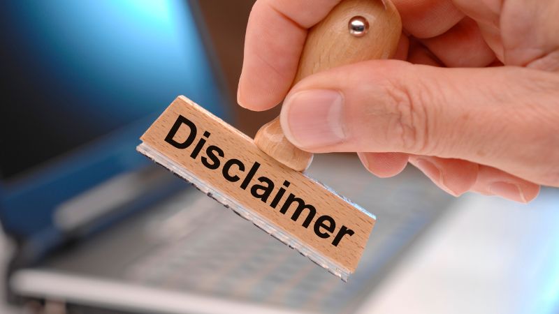 Miễn trừ trách nhiệm được trang web đưa ra rõ ràng, minh bạch